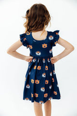 Auburn Blue Aubie Flutter Twirl Dress-Mila & Rose ®