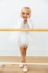 White Velvet L/S Tutu Leotard-Mila & Rose ®