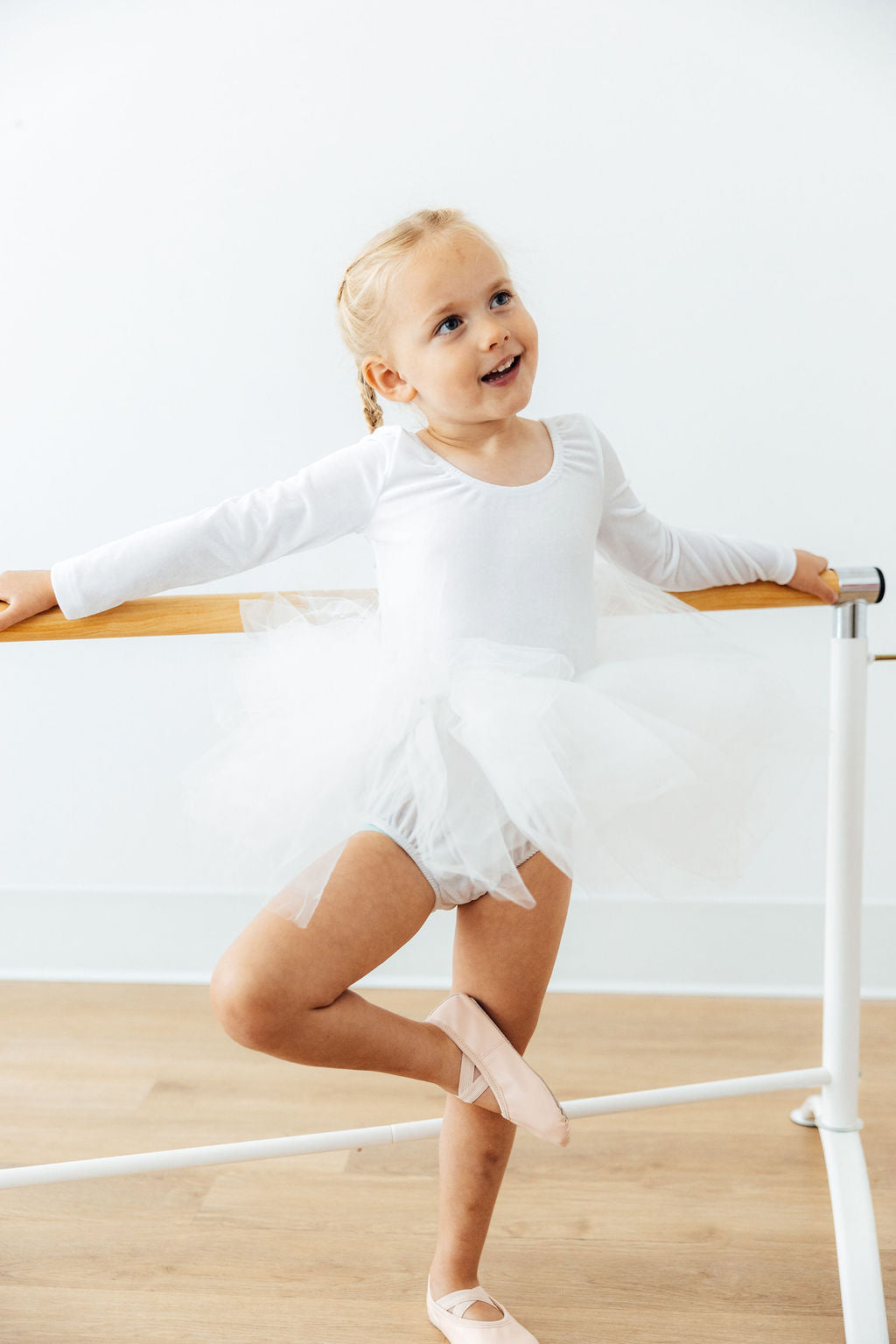 White Velvet L/S Tutu Leotard-Mila & Rose ®
