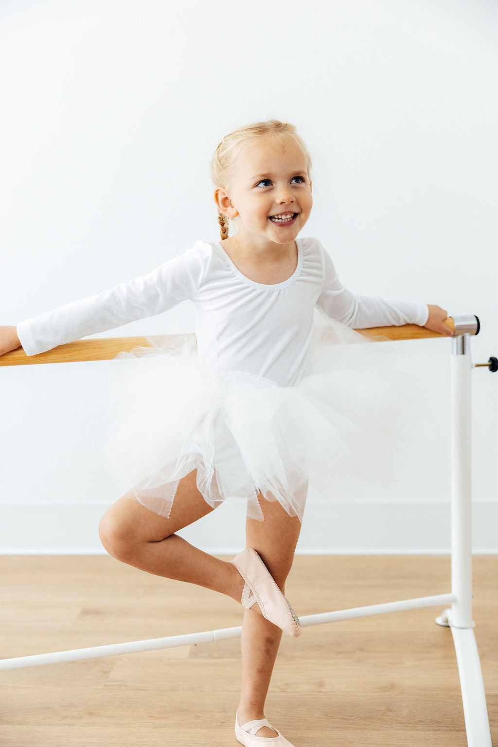 White Velvet L/S Tutu Leotard-Mila & Rose ®