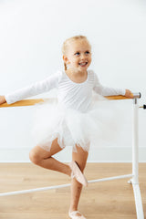 White Velvet L/S Tutu Leotard-Mila & Rose ®