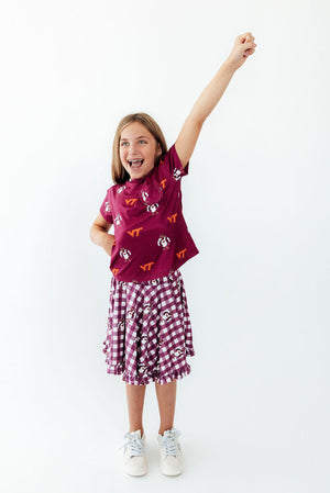 Virginia Tech Plaid Hokie Ruffle Twirl Skort-Mila & Rose ®