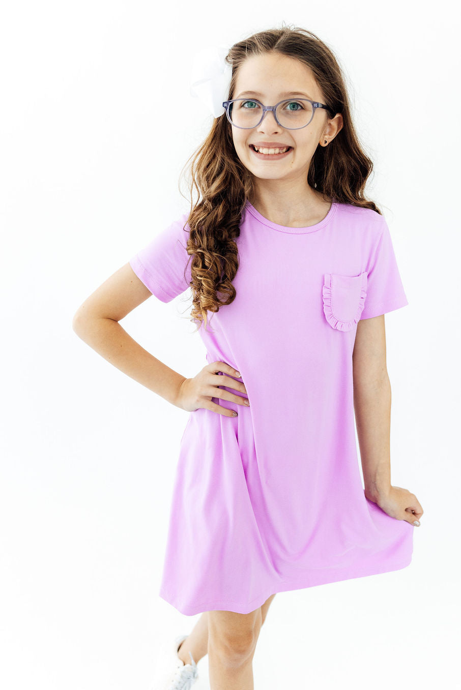 Bright Lilac T-Shirt Dress-Mila & Rose ®