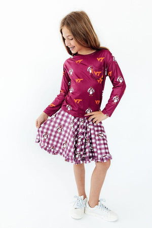 Virginia Tech Plaid Hokie Ruffle Twirl Skort-Mila & Rose ®