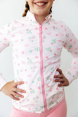 Graceful Garden Full-Zip Ruffle Active Jacket-Mila & Rose ®