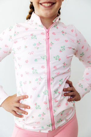 Graceful Garden Full-Zip Ruffle Active Jacket-Mila & Rose ®