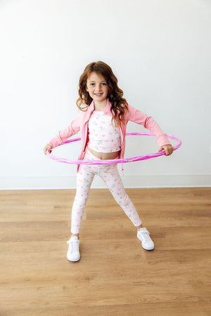 Preppy Pink Full-Zip Ruffle Active Jacket-Mila & Rose ®