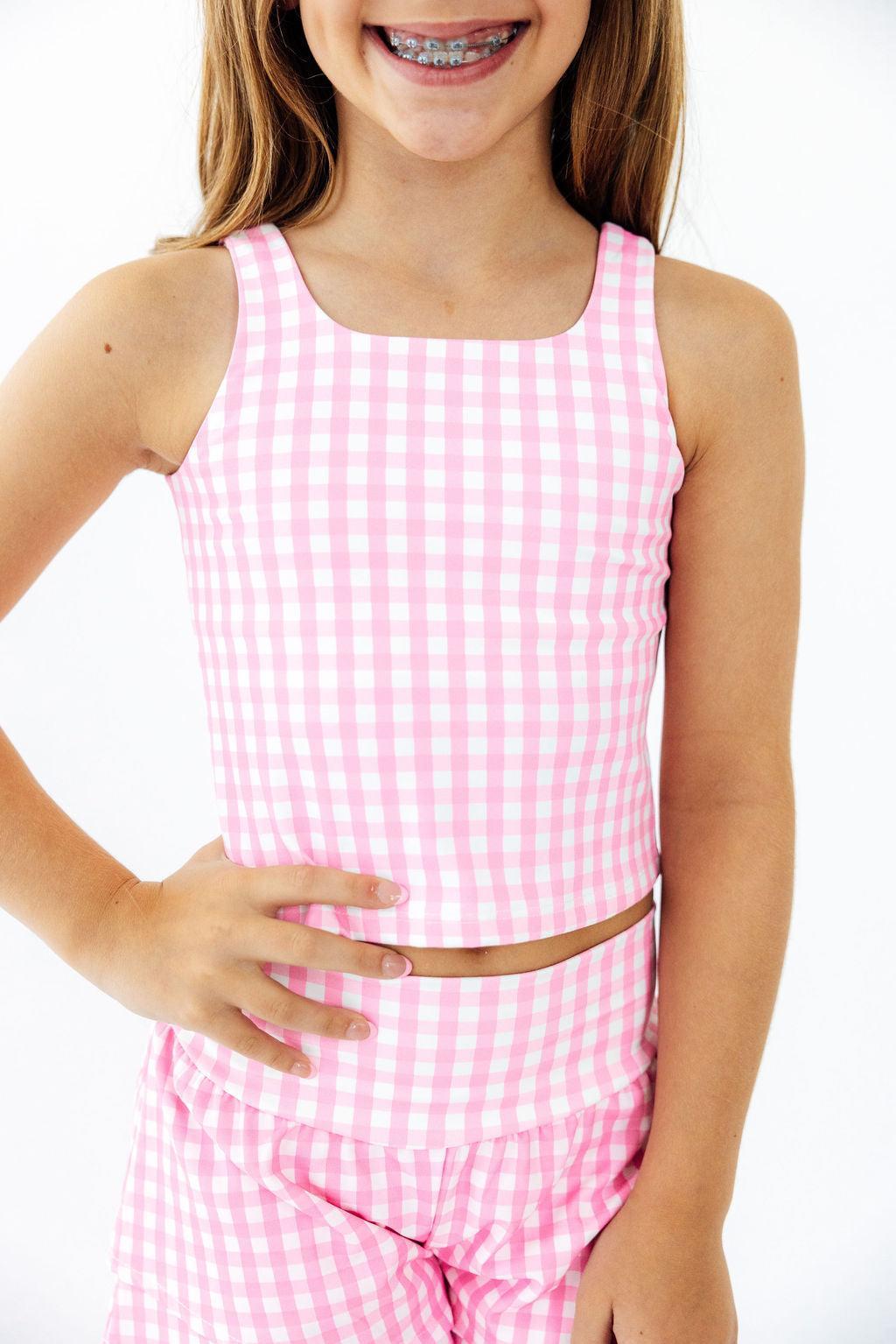 Go-Getter Gingham Active Tank Top-Mila & Rose ®