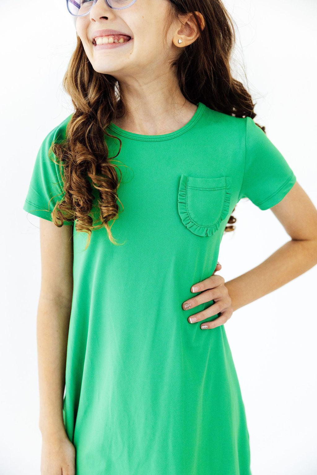 Kelly Green T-Shirt Dress-Mila & Rose ®