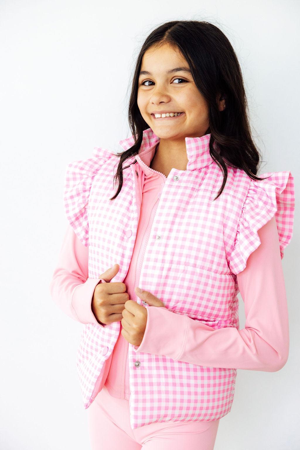 Go-Getter Gingham Puffer Vest-Mila & Rose ®