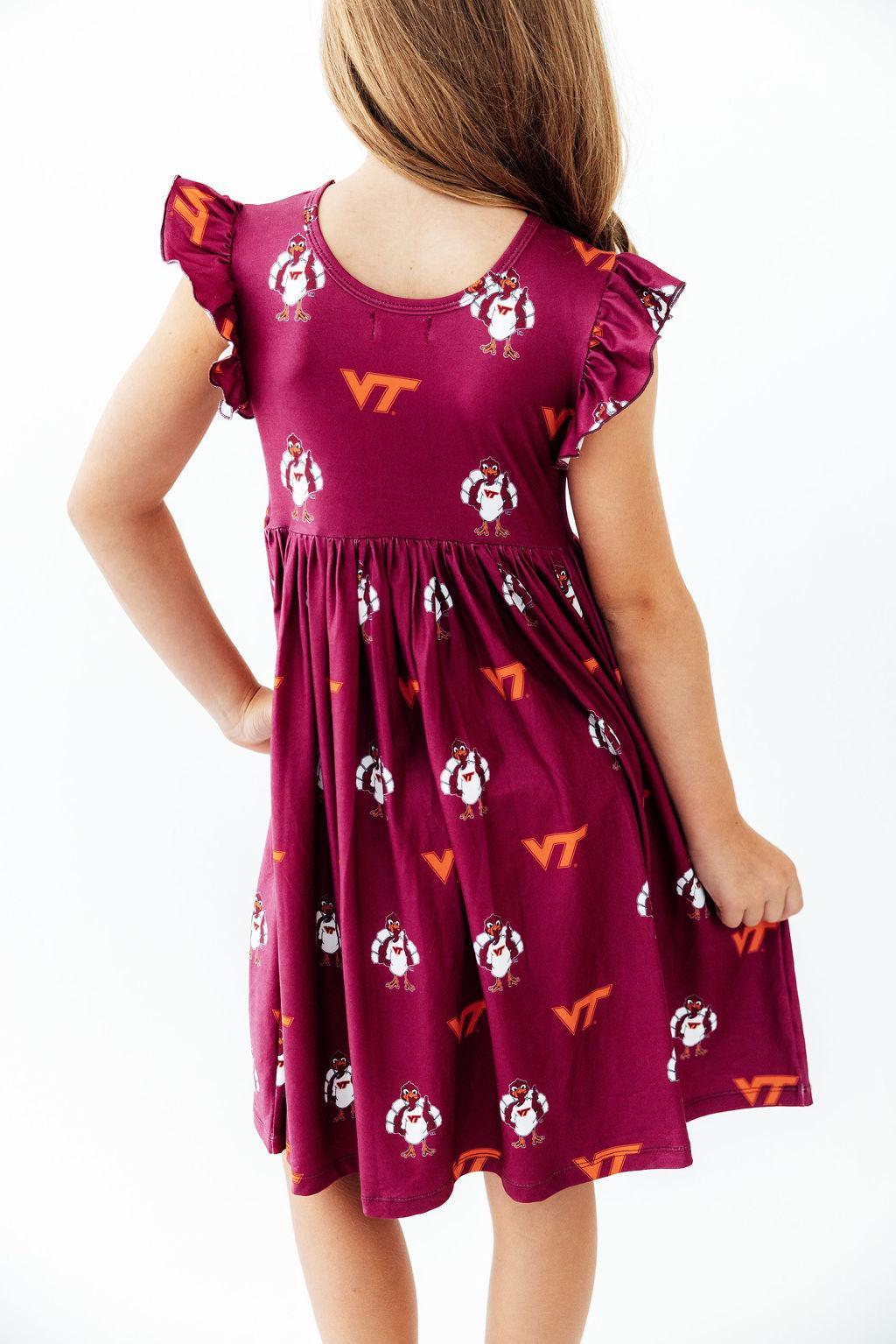 Virginia Tech Maroon Hokie Flutter Twirl Dress-Mila & Rose ®