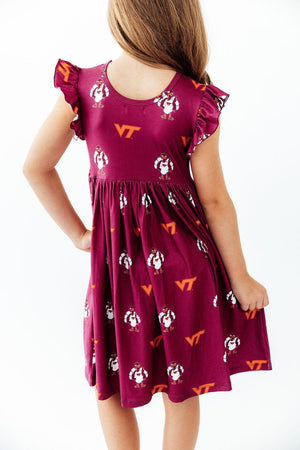 Virginia Tech Maroon Hokie Flutter Twirl Dress-Mila & Rose ®