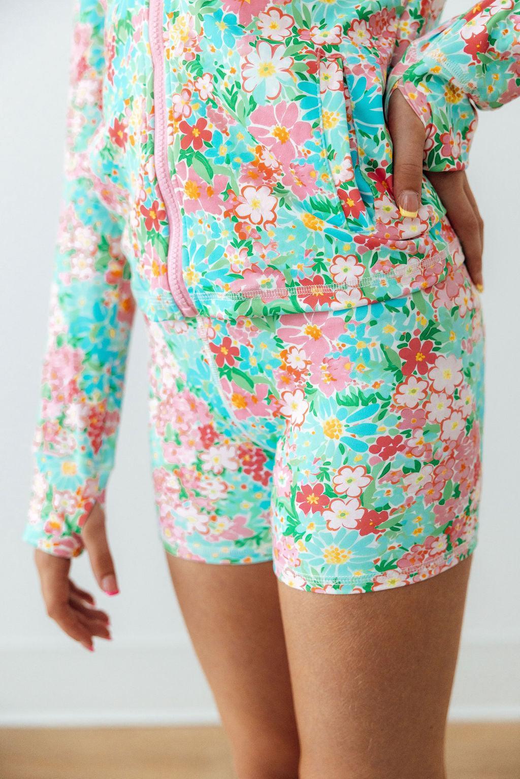 Power Petals Active Shorty Shorts-Mila & Rose ®