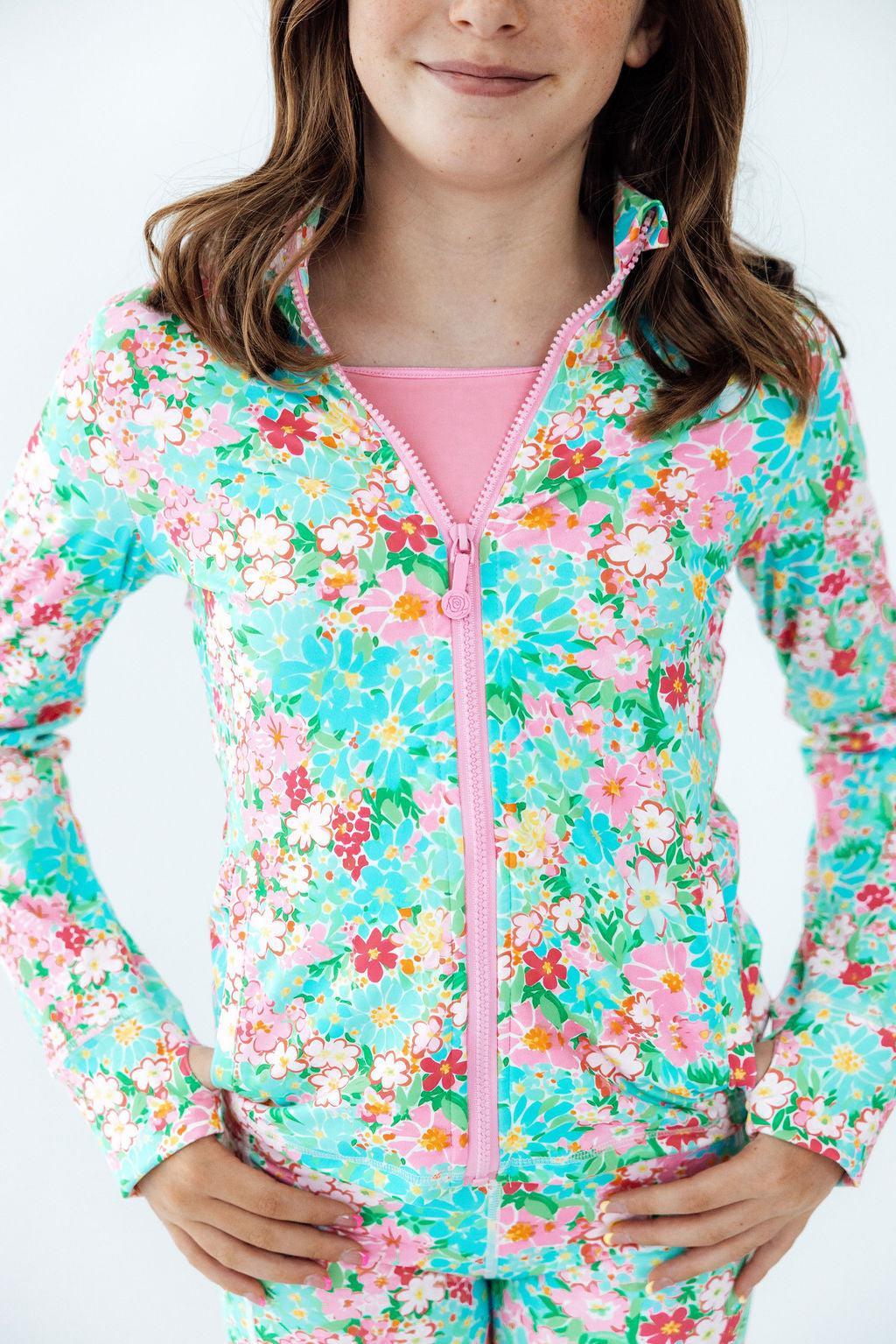 Power Petals Full-Zip Ruffle Active Jacket-Mila & Rose ®