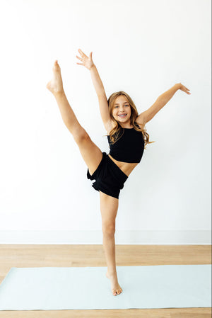 Balanced Black Active Flutter Shorts-Mila & Rose ®