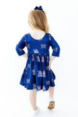 Montana State University Blue Bobcat 3/4 Sleeve Pocket Twirl Dress-Mila & Rose ®