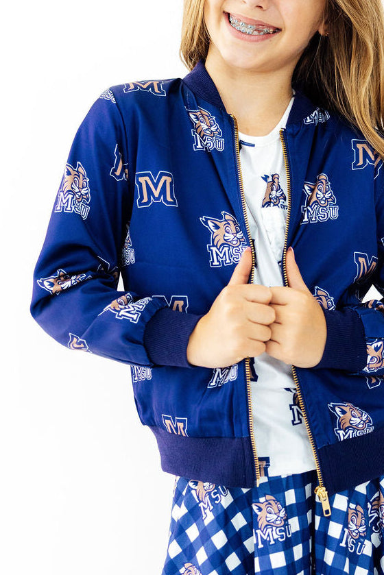 Montana State University Blue Bobcat Satin Jacket-Mila & Rose ®
