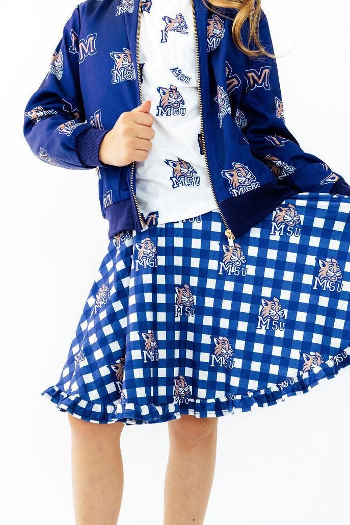Montana State University Plaid Bobcat Ruffle Twirl Skort