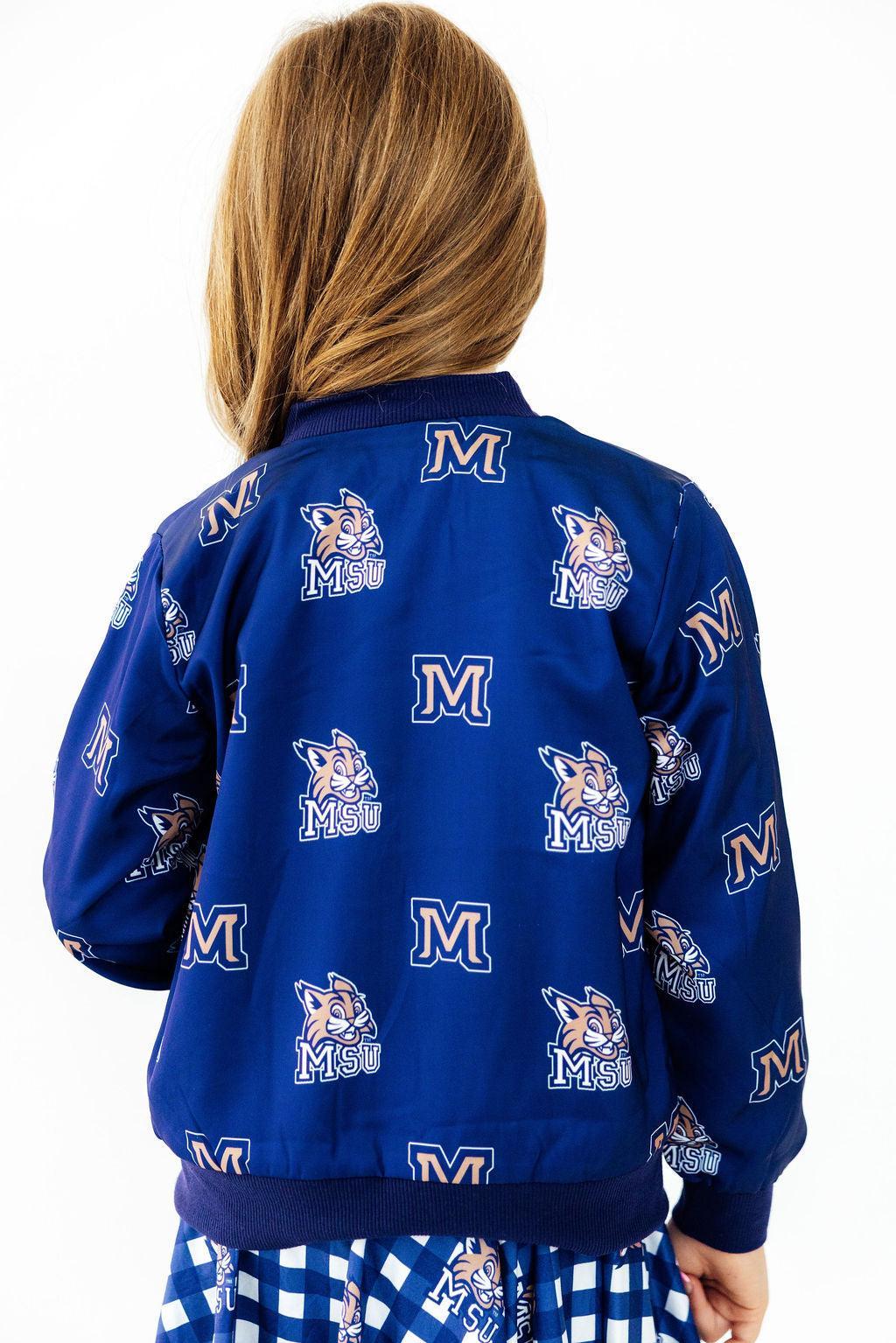 Montana State University Blue Bobcat Satin Jacket-Mila & Rose ®