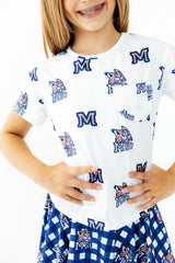 Montana State University White Bobcat Ruffle Pocket Tee-Mila & Rose ®
