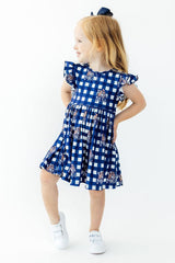 Montana State University Plaid Bobcat Flutter Twirl Dress-Mila & Rose ®