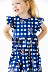 Montana State University Plaid Bobcat Flutter Twirl Dress-Mila & Rose ®
