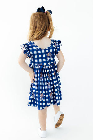 Montana State University Plaid Bobcat Flutter Twirl Dress