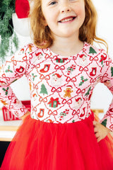 Deck the Halls L/S Tutu Dress-Mila & Rose ®
