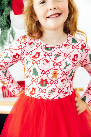 Deck the Halls L/S Tutu Dress-Mila & Rose ®