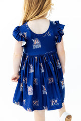 Montana State University Blue Bobcat Flutter Twirl Dress-Mila & Rose ®