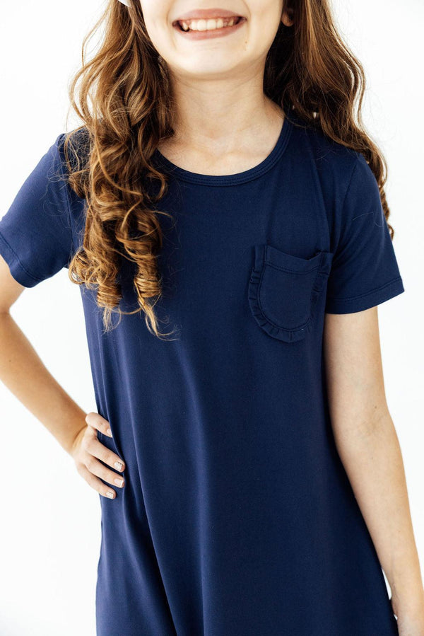 Girls' Navy T-shirt Dress Size: 12-24m By Mila & Rose