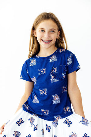 Montana State University Blue Bobcat Ruffle Pocket Tee