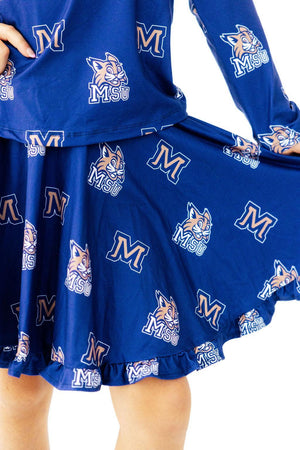 Montana State University Blue Bobcat Ruffle Twirl Skort-Mila & Rose ®