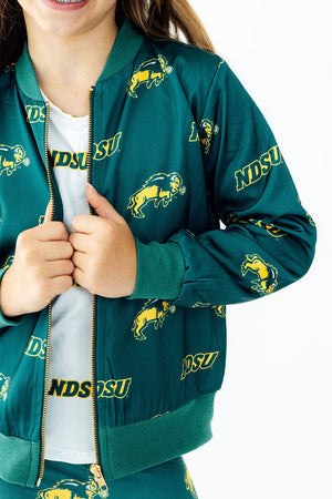 North Dakota State University Green Bison Satin Jacket