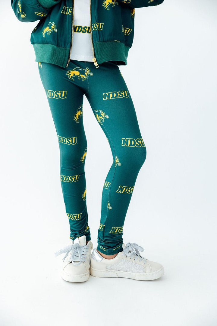 North Dakota State University Green Bison Leggings-Mila & Rose ®