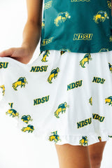 North Dakota State University White Bison Ruffle Twirl Skort-Mila & Rose ®
