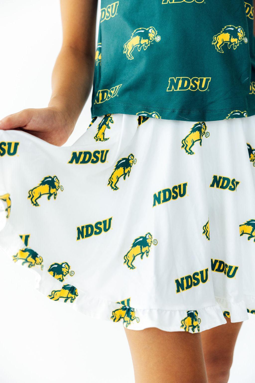 North Dakota State University White Bison Ruffle Twirl Skort-Mila & Rose ®