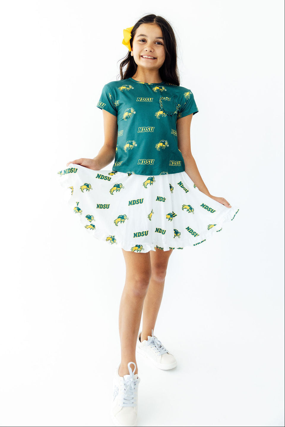 North Dakota State University White Bison Ruffle Twirl Skort
