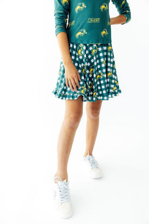 North Dakota State University Plaid Bison Ruffle Twirl Skort