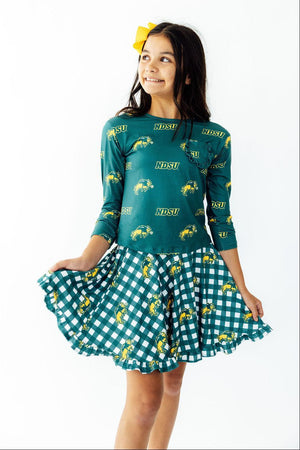 North Dakota State University Plaid Bison Ruffle Twirl Skort