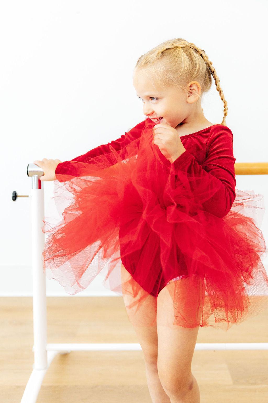 Red Velvet L/S Tutu Leotard-Mila & Rose ®