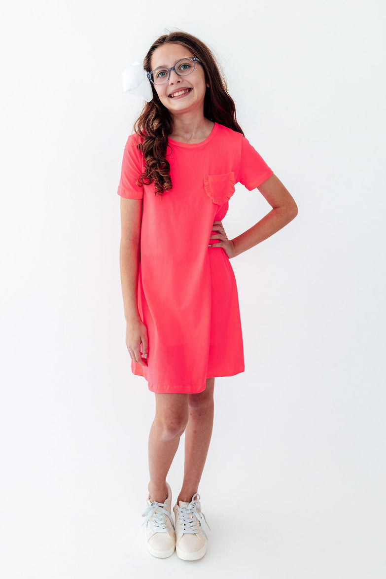 Neon Pink T-Shirt Dress-Mila & Rose ®