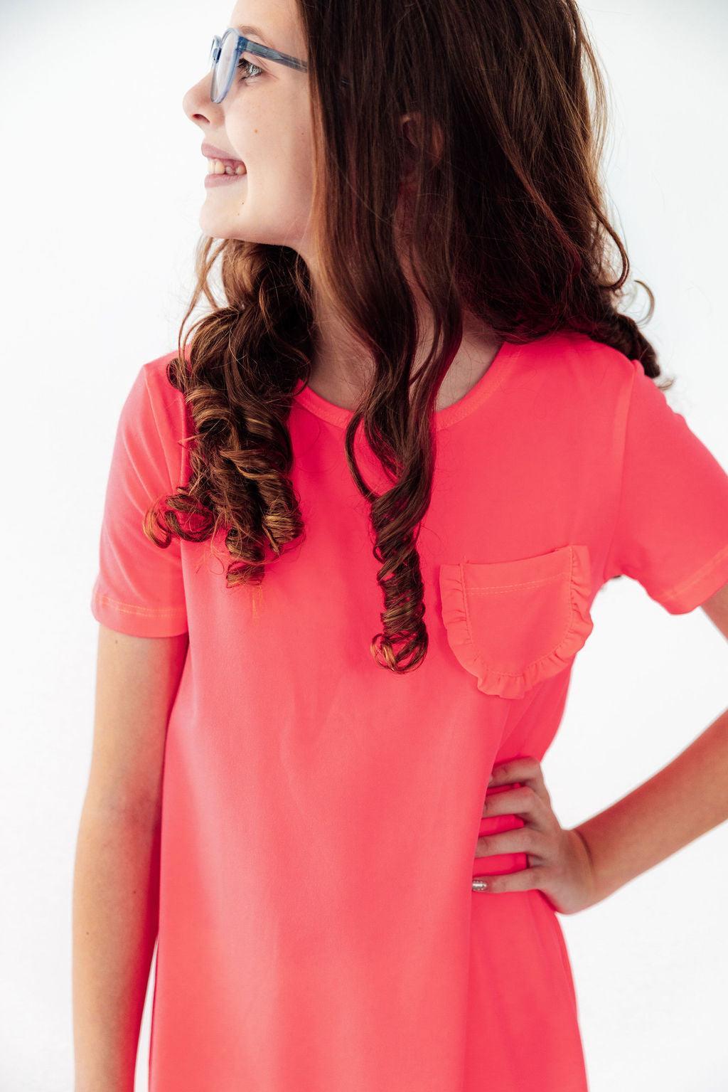 Neon Pink T-Shirt Dress-Mila & Rose ®