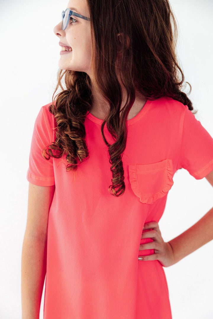 Neon Pink T-Shirt Dress-Mila & Rose ®