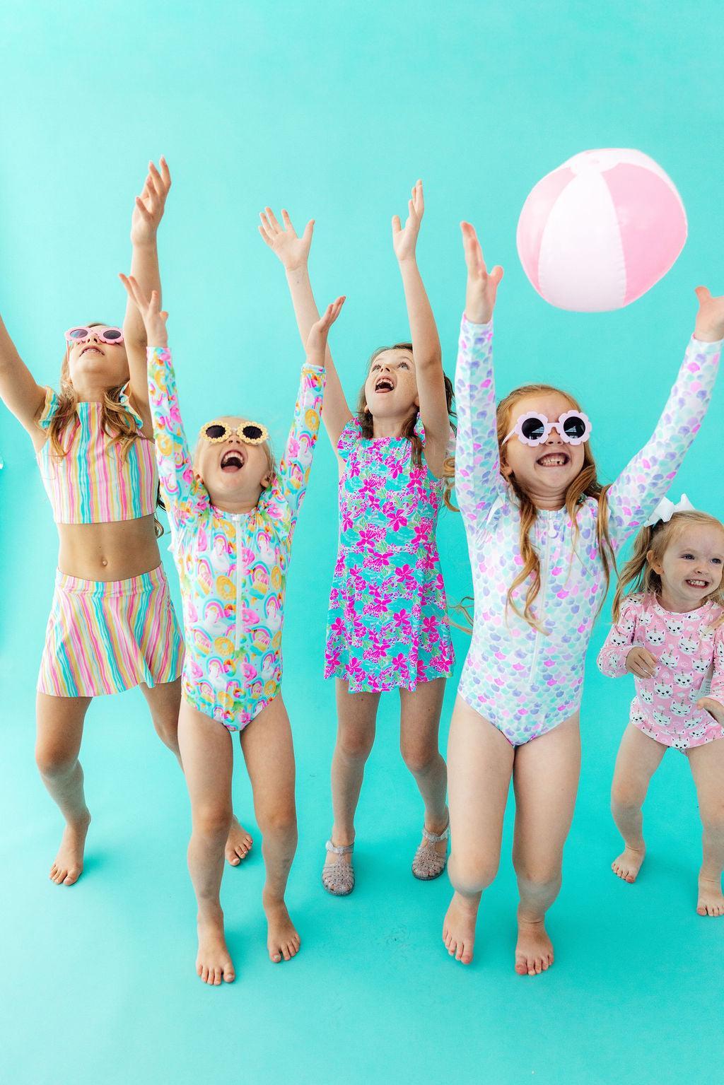 Mermaid Scales L/S Flutter One-Piece Swimsuit-Mila & Rose ®