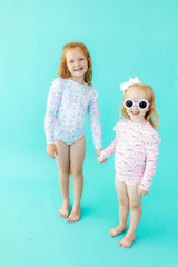 Unicorn Kitties L/S Flutter Rashguard Swimsuit Set-Mila & Rose ®