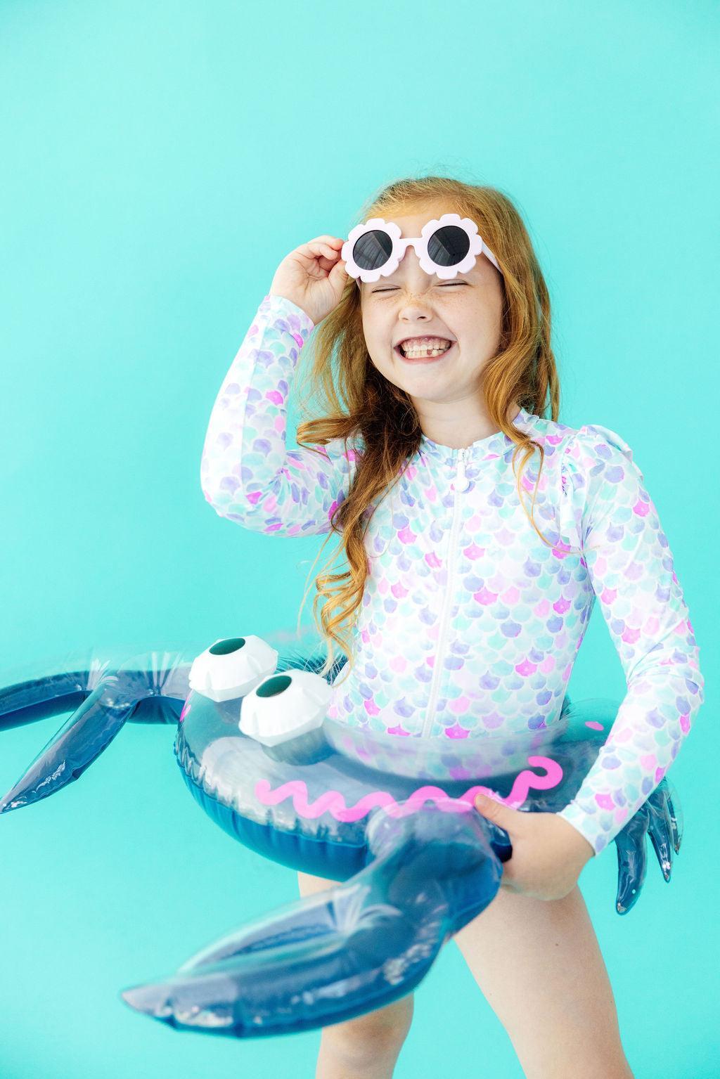 Mermaid Scales L/S Flutter One-Piece Swimsuit-Mila & Rose ®