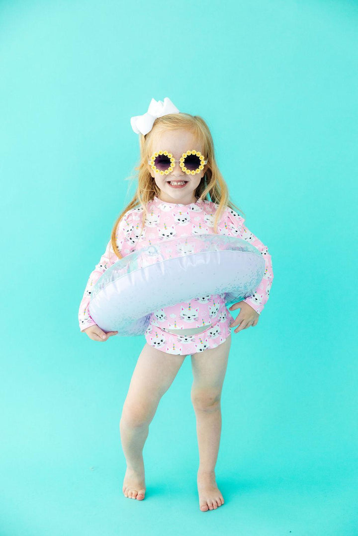 Unicorn Kitties L/S Flutter Rashguard Swimsuit Set-Mila & Rose ®