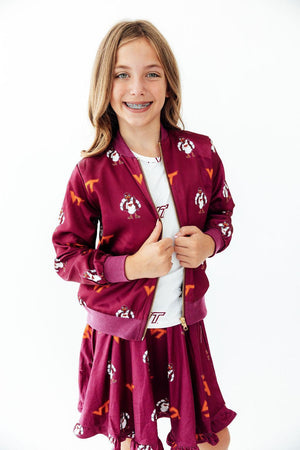 Virginia Tech White Hokie Ruffle Pocket Tee-Mila & Rose ®