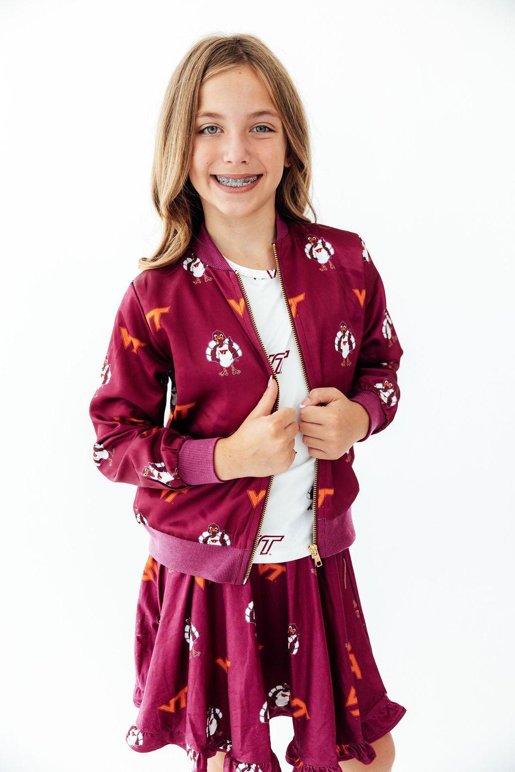Virginia Tech Maroon Hokie Ruffle Twirl Skort-Mila & Rose ®